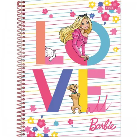 Caderno Espiral . 1/4 80 Fls - Barbie - Foroni