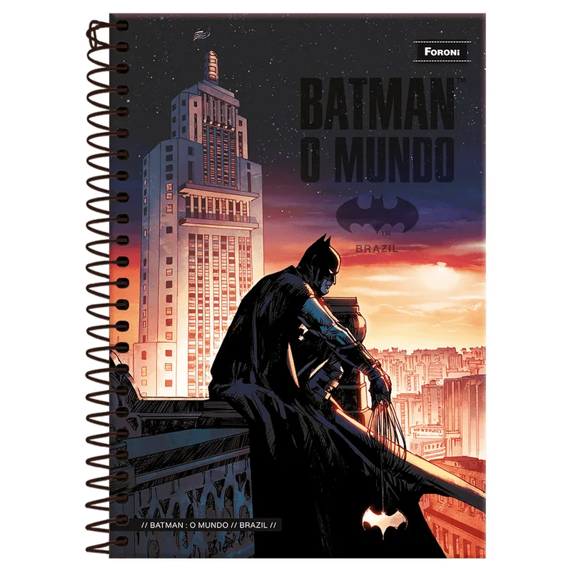 Caderno Foroni Batman Capa Dura 1/4 Espiral 1 Matéria 80 Folhas