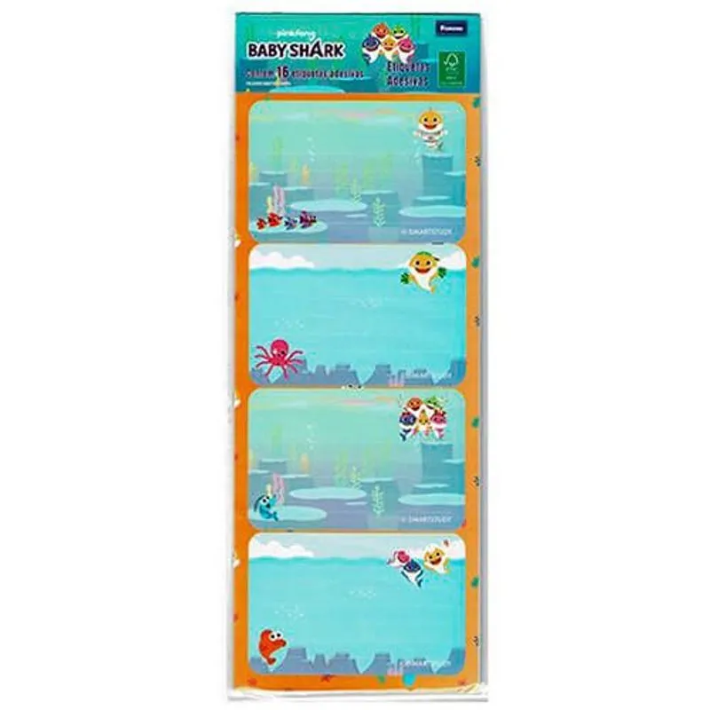 Etiquetas Adesivas Foroni Baby Shark 37.6460-4 16 Unidades