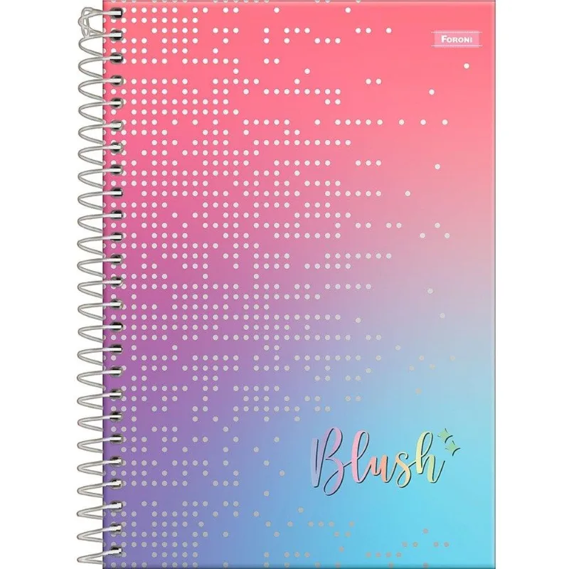 Caderno Espiral Foroni 1/4 Capa Dura Blush 80 Folhas - Embalagem Com 5 Unidades