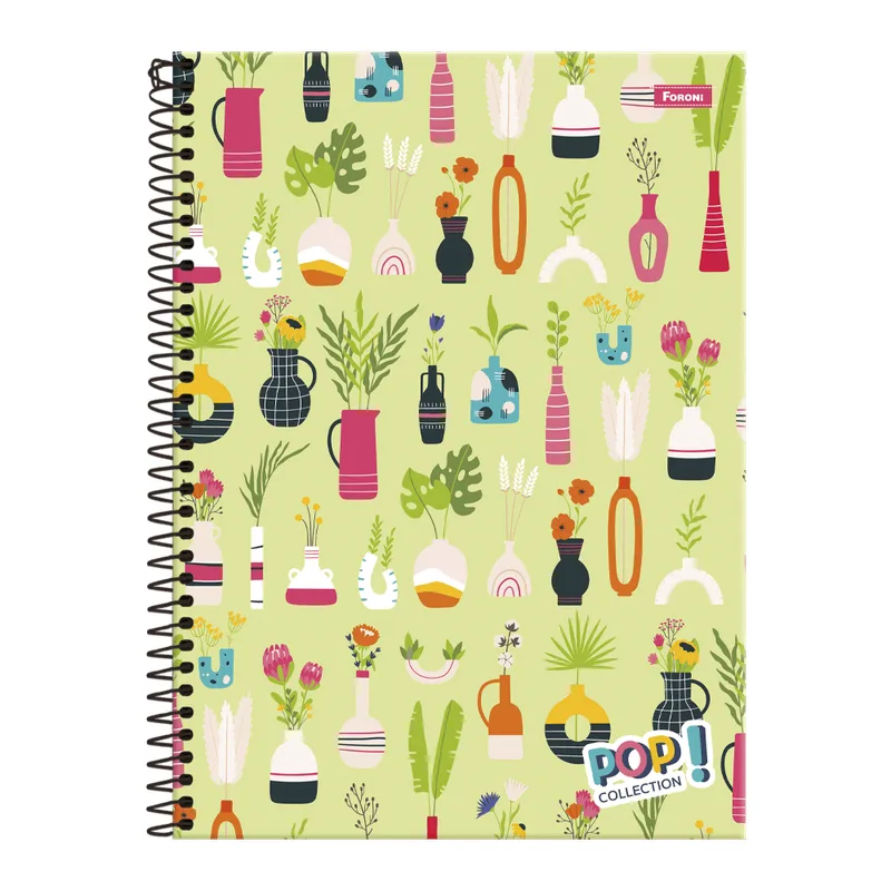 Caderno Foroni Pop Collection Capa Dura 1/4 Espiral 1 Matéria 80 Folhas