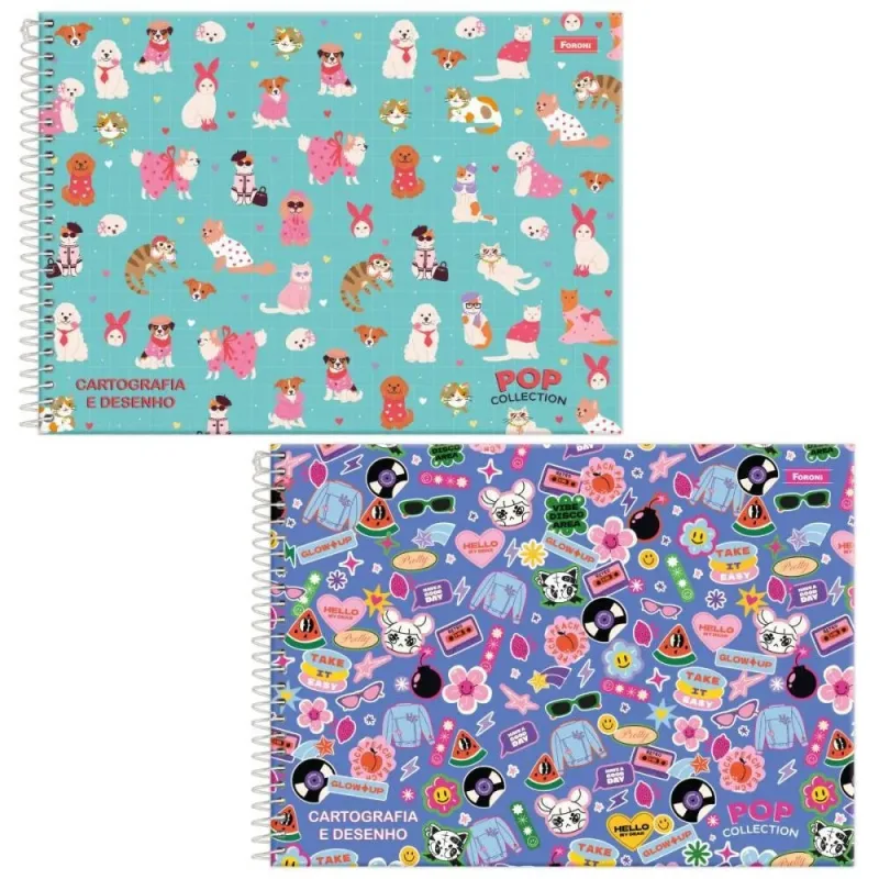 Caderno Desenho UNIV Capa Dura POP Collection 96FLS.