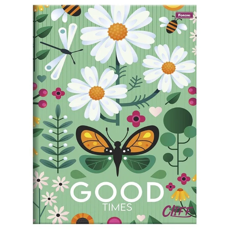 Caderno Costurado 1/4 Capa Dura Foroni Cliff 80 Folhas - Embalagem Com 10 Unidades