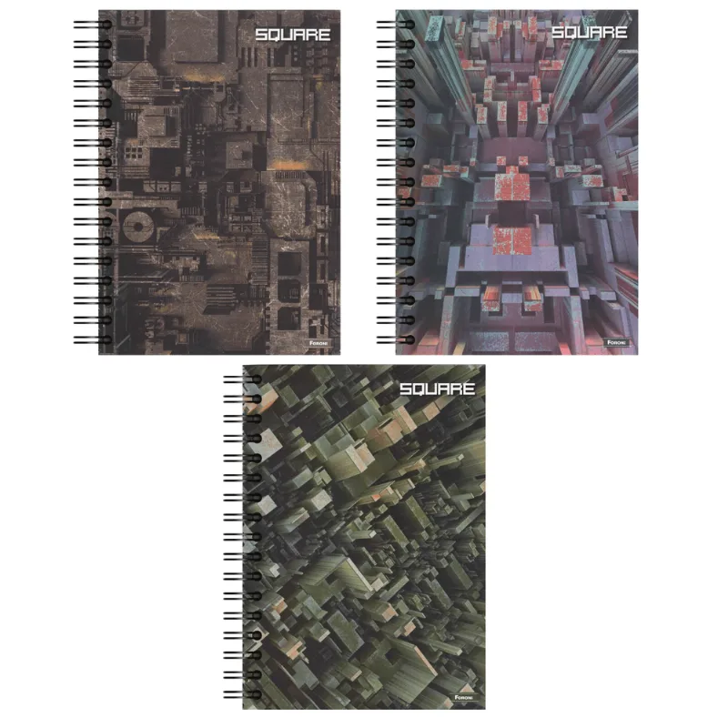 Caderno Espiral Capa Dura 10x1 - 160 Folhas - Square - Foroni