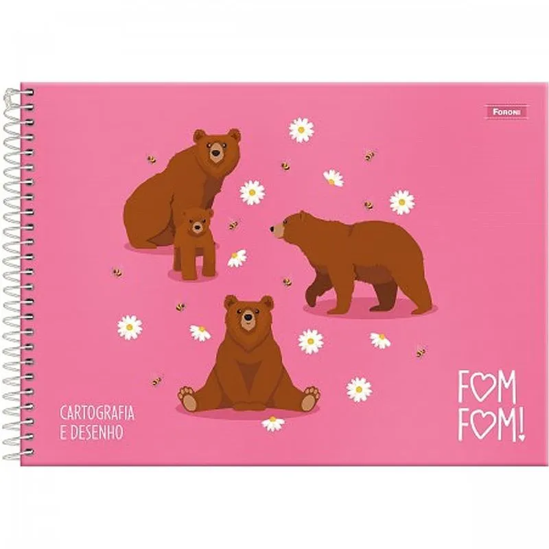 Caderno desenho 80 fls Fom Fom Foroni