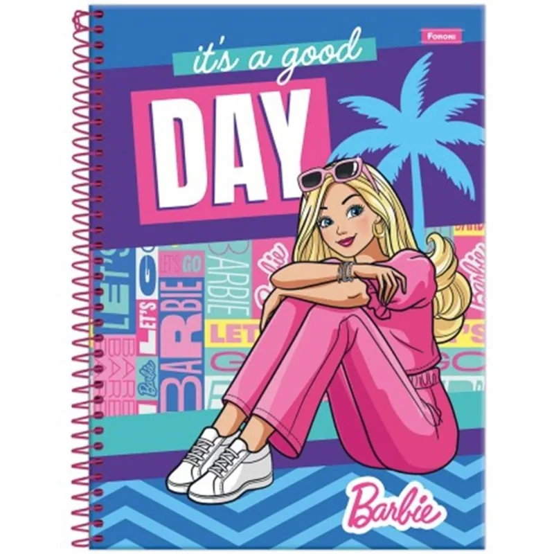 Caderno Foroni Modelo Universitário Capa Dura 80 Pag-barbie