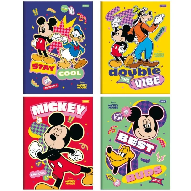 Caderno Brochurao Capa Dura Mickey Vintage 80F