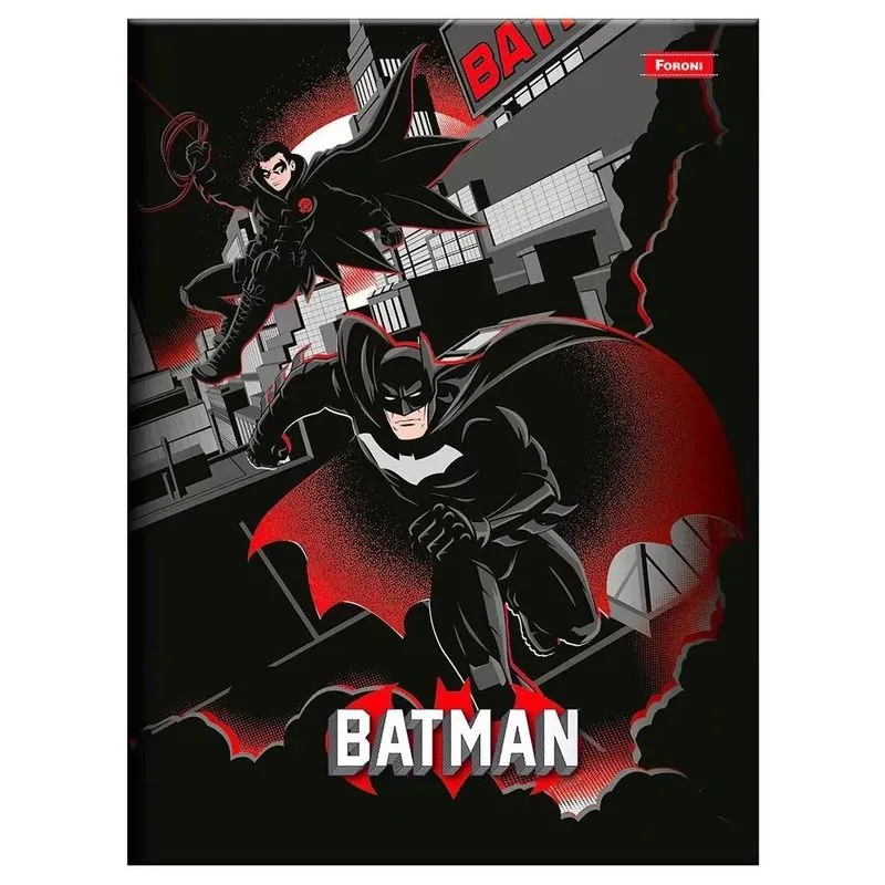 Caderno Brochura Batman 1 Matéria 80 Folhas 14x20cm Foroni Laminação Brilho Caderno Brochura Batman 1 Matéria 80 Folhas 14x20cm - Foroni