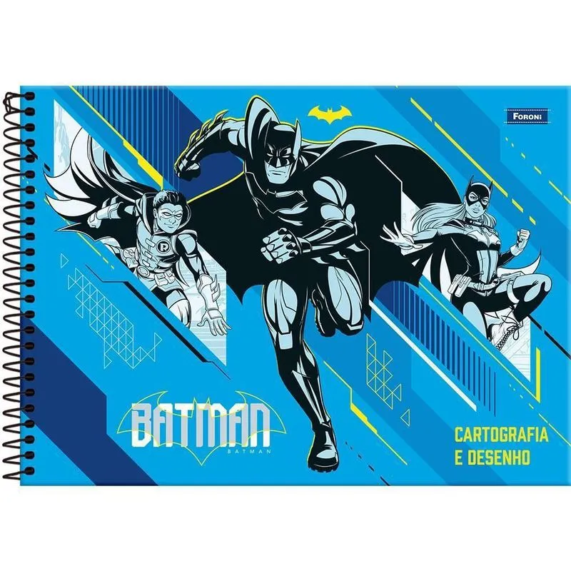 Caderno Cartografia Batman 1 Matéria 80 Folhas 27,5x20cm Foroni Capa Dura Caderno Cartografia Capa Dura 1 Matéria 27,5x20cm Batman - Foroni