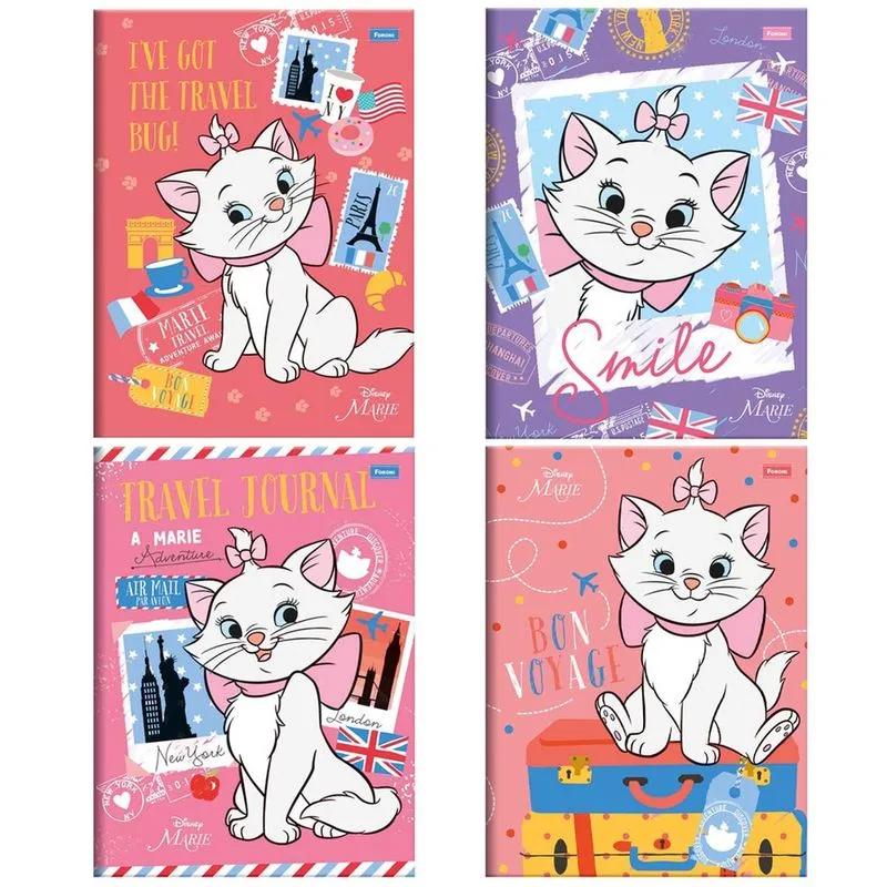 Caderno brochura 80 folhas capa dura Marie Foroni