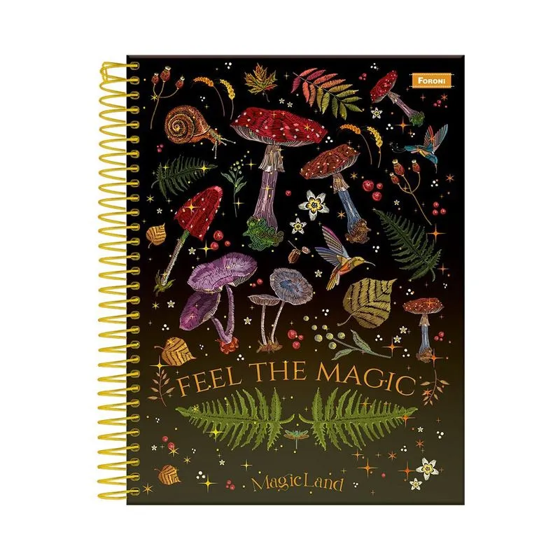 Caderno College Magic Land 80 Folhas 1 Matéria Foroni Capa Dura Cad college magic land 1M foroni