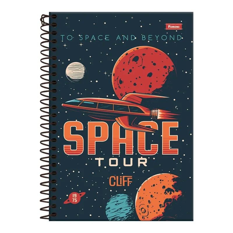 Caderno Foroni Cliff Masculino 1/4 Espiral 1 Matéria Capa dura 80 Folhas
