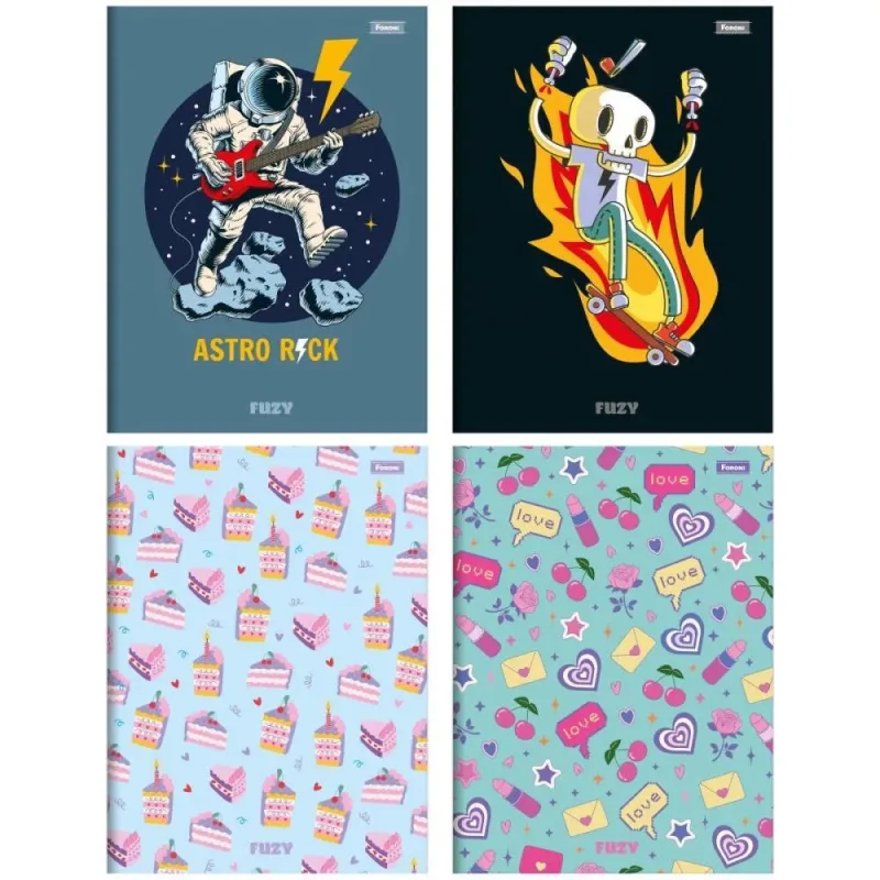 Caderno Brochurao Capa Dura FUZY 80FLS.