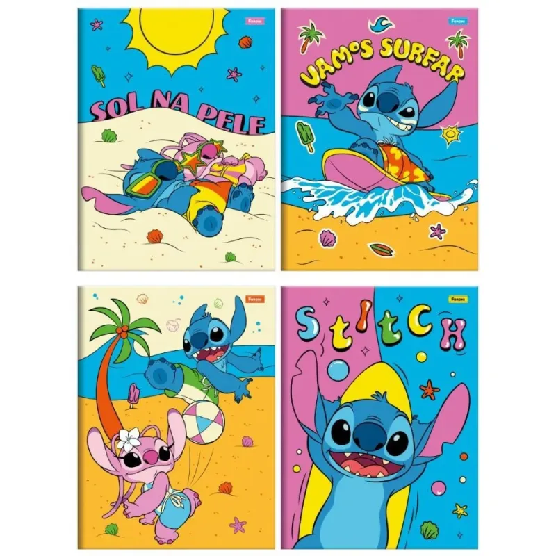 Caderno Brochurao Capa Dura STITCH 80FLS.