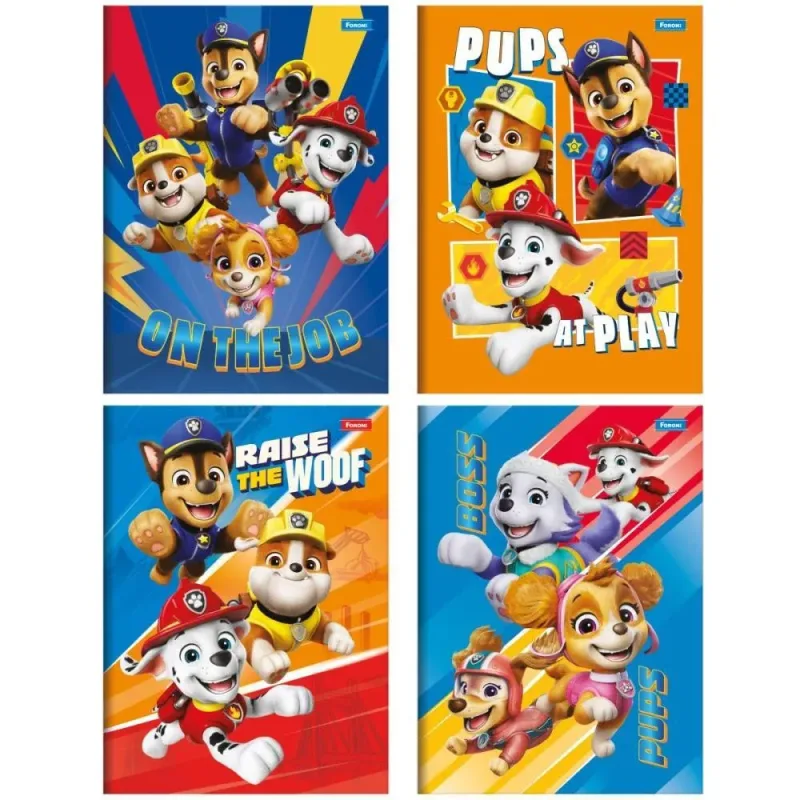 Caderno Brochura 1/4 Capa Dura Patrulha Canina 80FLS.