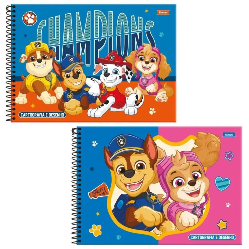 Caderno Desenho UNIV Capa Dura Patrulha Canina 80FLS.