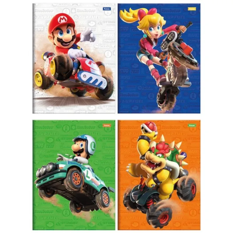 Caderno Brochurao Capa Dura Super Mario BROS 80FLS.