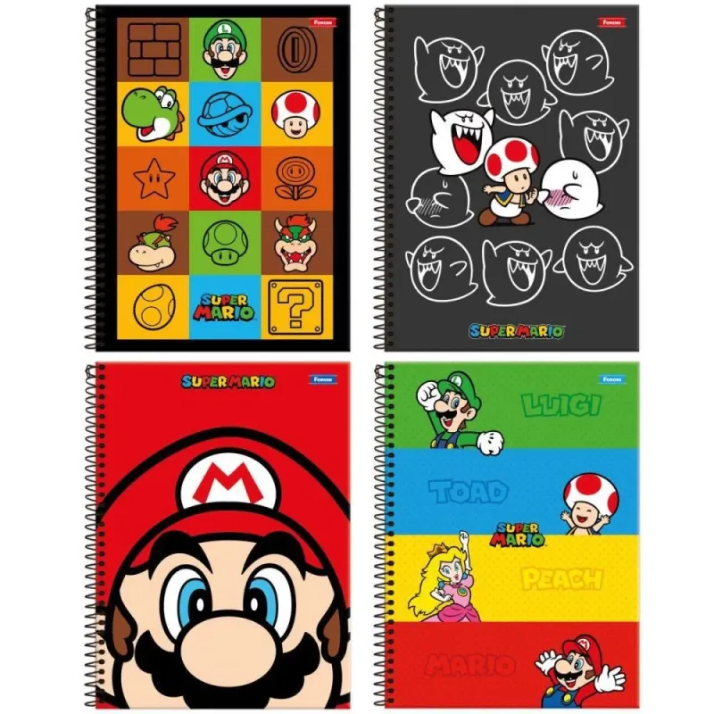 Caderno 01X1 Capa Dura Super Mario BROS 80FLS.