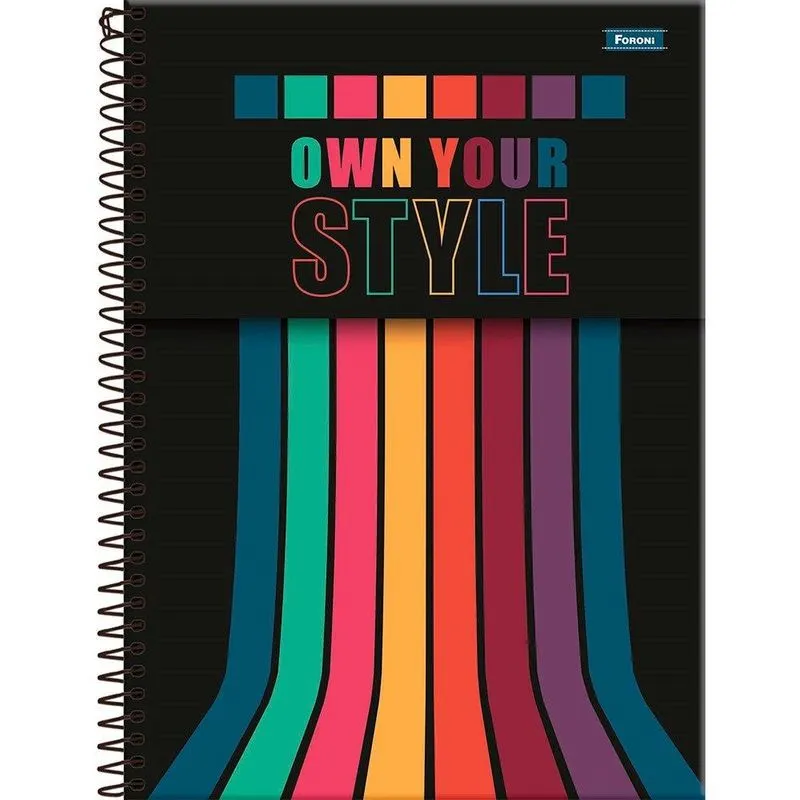 Caderno Espiral Foroni Universitário Capa Dura Empowerful 1 Matéria 80 Folhas - Embalagem Com 4 Unidades