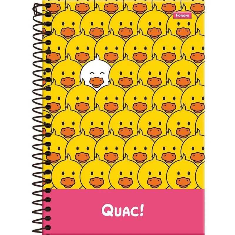 Caderno Espiral Foroni 1/4 Capa Dura Quac 80 Folhas - Embalagem Com 5 Unidades