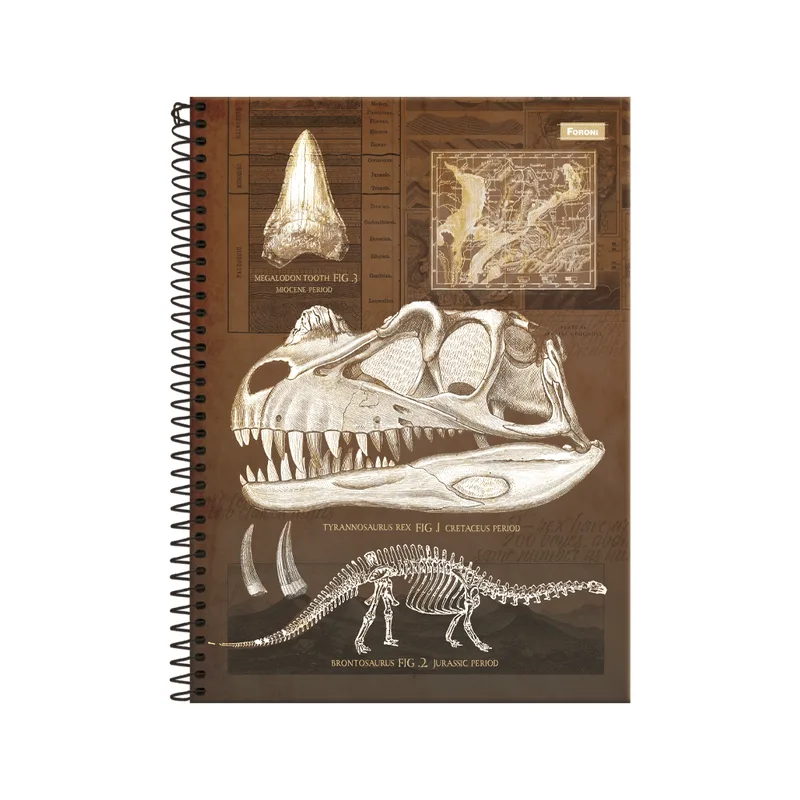 Caderno Universitário Foroni Sauros 01 Matéria Capa Dura com 80 Folhas