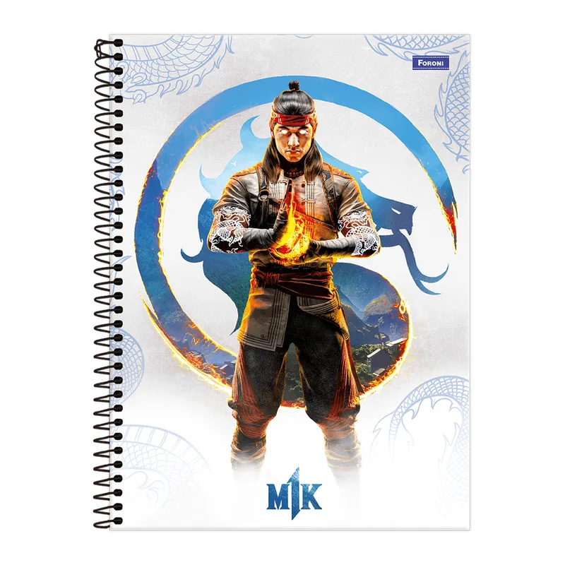 Caderno Universitário Foroni Mortal Kombat Capa Dura 01 Matéria com 80 Folhas