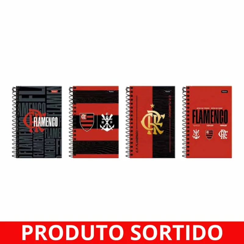 Caderno Espiral 1/4 80 Folhas Flamengo 2898 Foroni - 5UN
