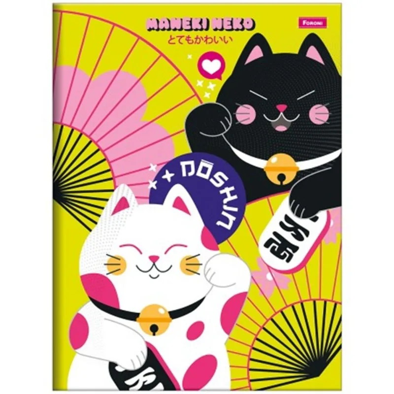 Caderno 80 Folhas Com Capa Dura Brochurão De Gato - Doshin