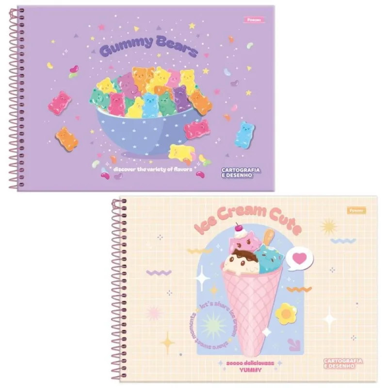Caderno Desenho UNIV Capa Dura Sugar RUSH 80F PCT.C/05
