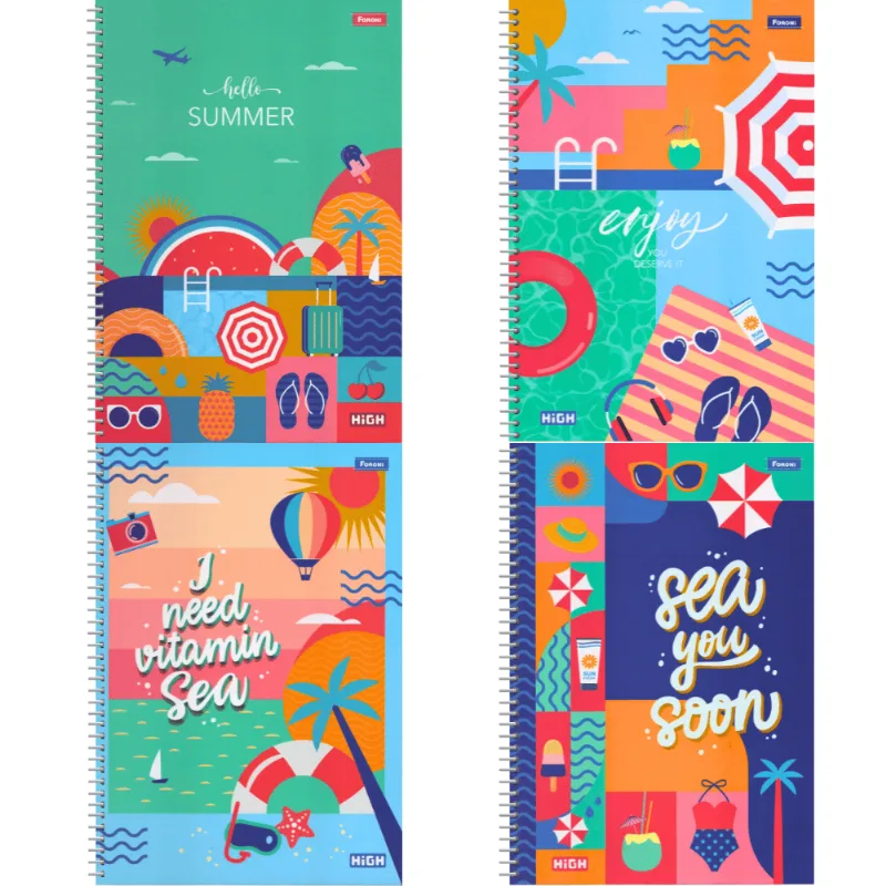 Caderno Espiral Capa Dura 10x1 - 160 Folhas - High Feminino - Foroni