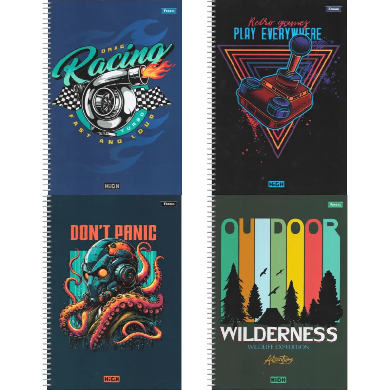 Caderno Espiral Capa Dura 10x1 - 160 Folhas - High - Foroni