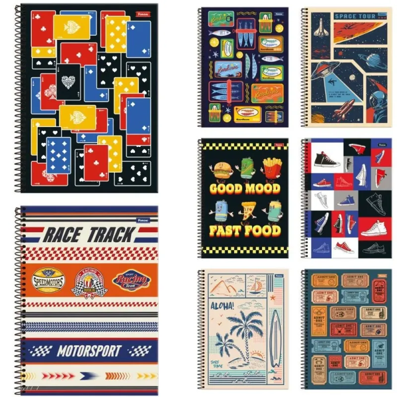 Caderno 20X1 Capa Dura MID Masculino 320FLS. PCT.C/02