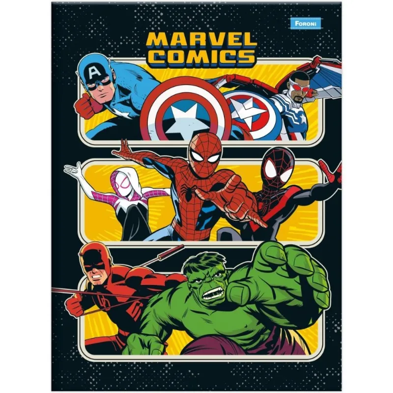 Caderno Brochura 1/4 Capa Dura Marvel Comics 80FLS PCT.C/05