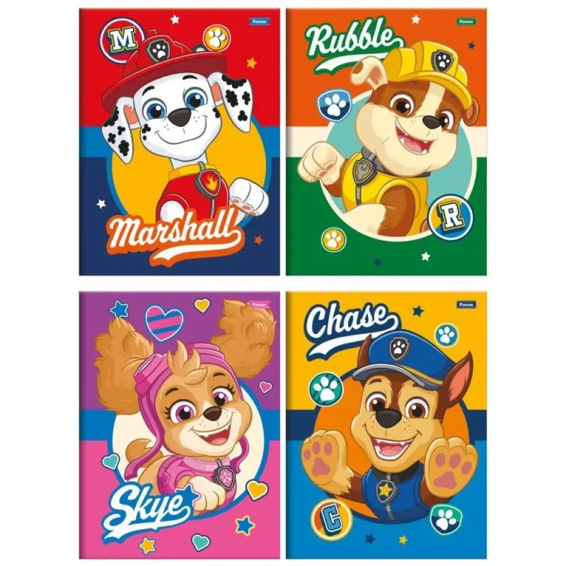 Caderno Brochura 1/4 Capa Dura Patrulha Canina 80F PCT.C/05