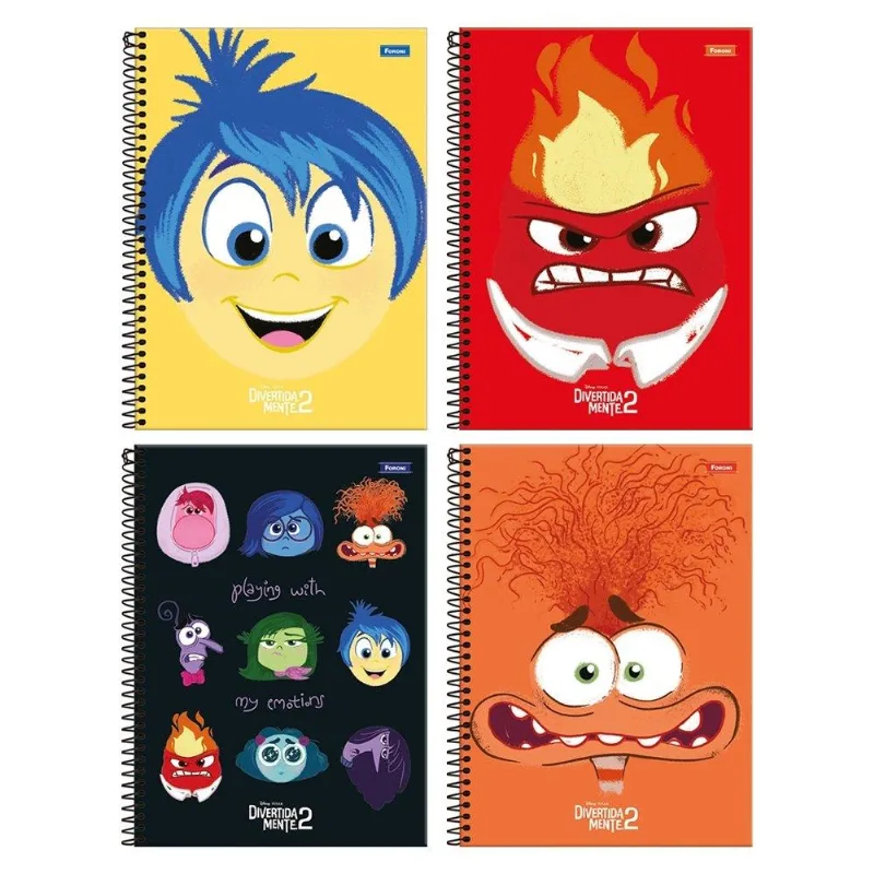 Caderno Espiral Universitario Capa Dura 10m Foroni Divertidamente Fit 4x160fls