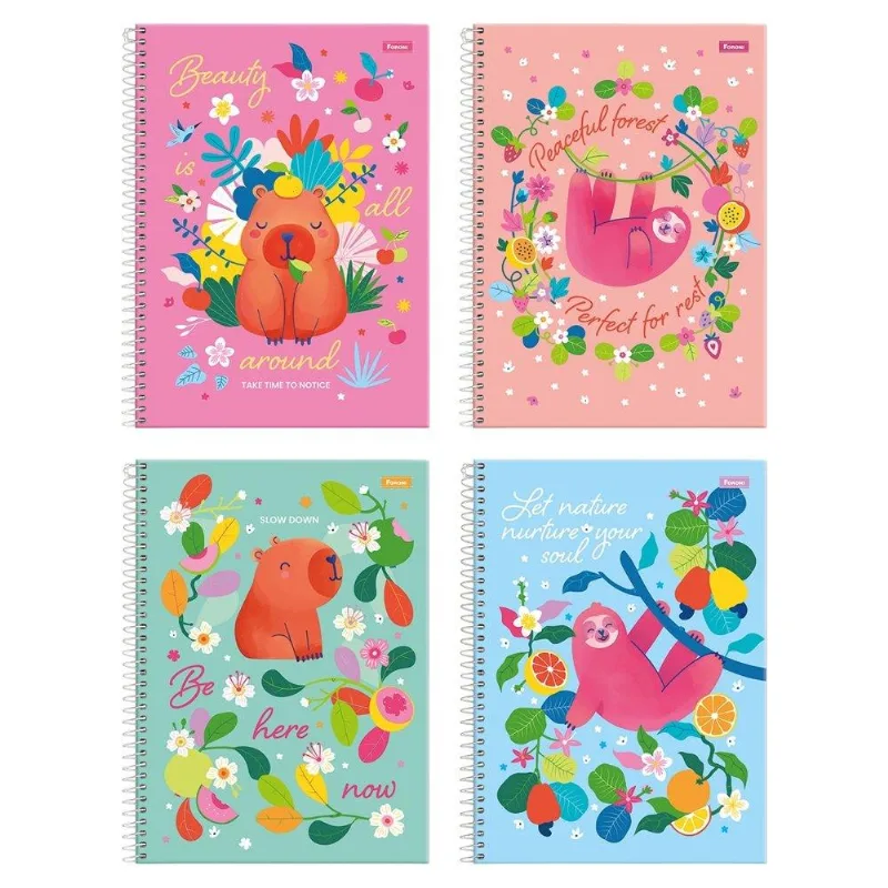 Caderno Espiral Universitario Capa Dura 01m Foroni Amazzu 4x80fls