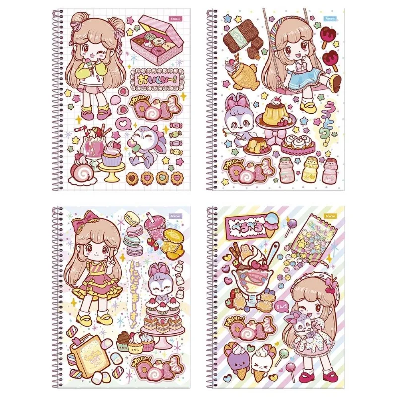 Caderno Espiral Universitario Capa Dura 01m Foroni Doll 4x80fls