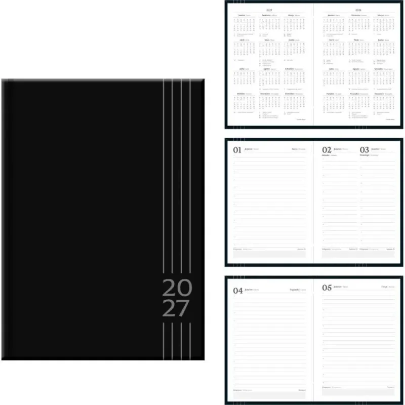 Agenda 2027 Positano Preta 160F.105X148MM PCT.C/04