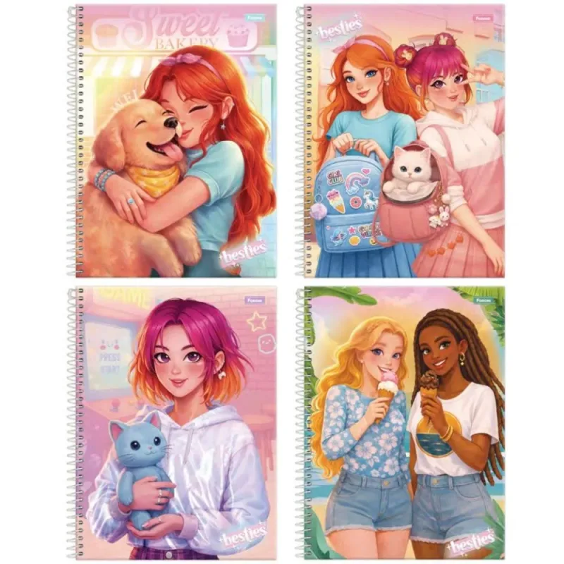 Caderno 01X1 Capa Dura Besties 80FLS. PCT.C/04