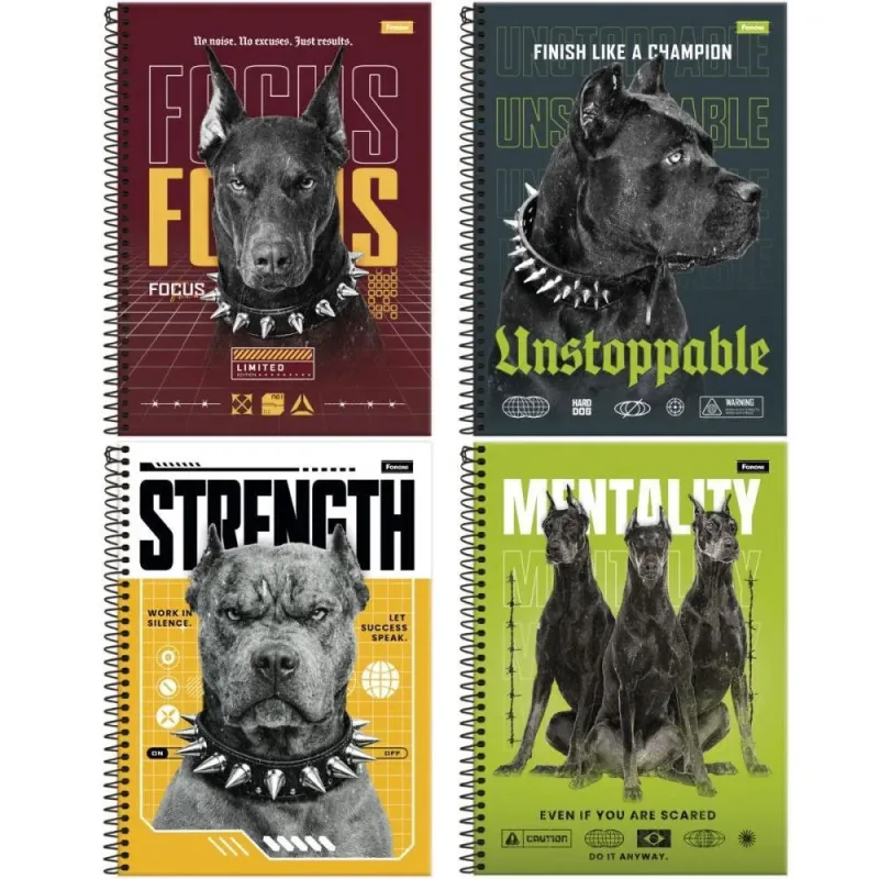 Caderno 10X1 Capa Dura Hard DOG 160FLS. PCT.C/04