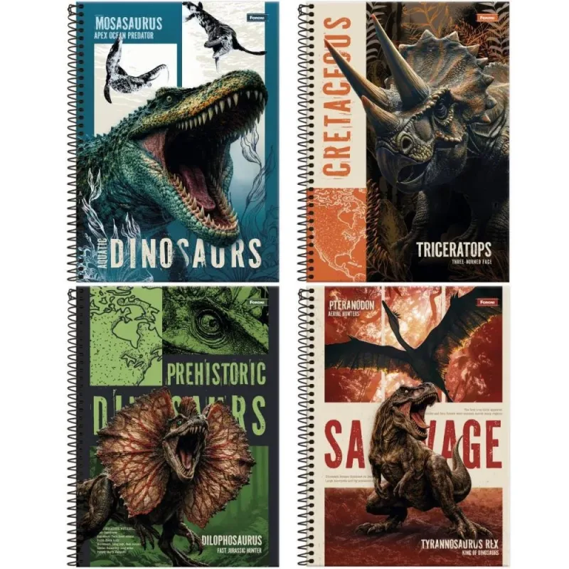 Caderno 10X1 Capa Dura Dinoverse 160FLS. PCT.C/04