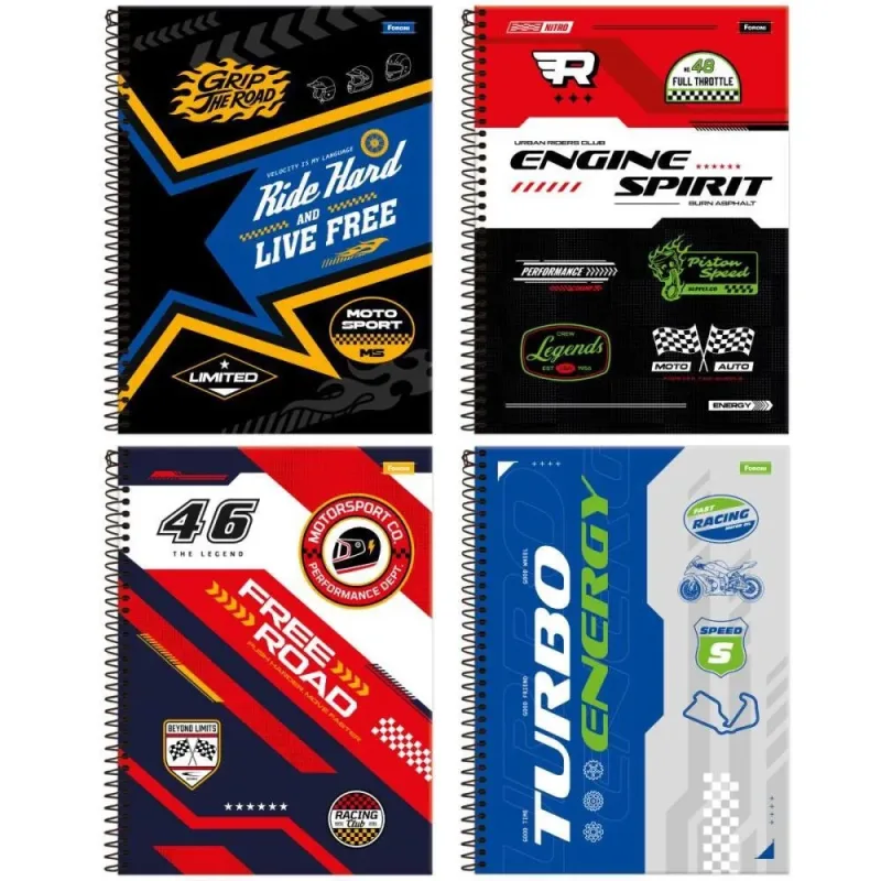Caderno 10X1 Capa Dura Roadclub 160FLS PCT.C/04