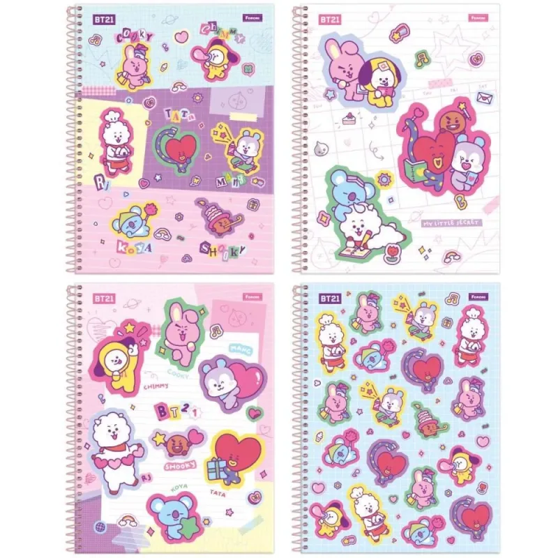Caderno 01X1 Capa Dura BT21 80FLS. PCT.C/04