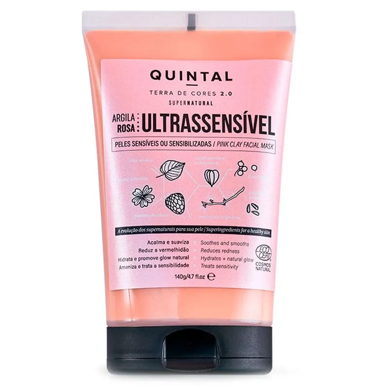 Máscara de Argila Rosa Ultrassensível Quintal Terra de Cores 140g