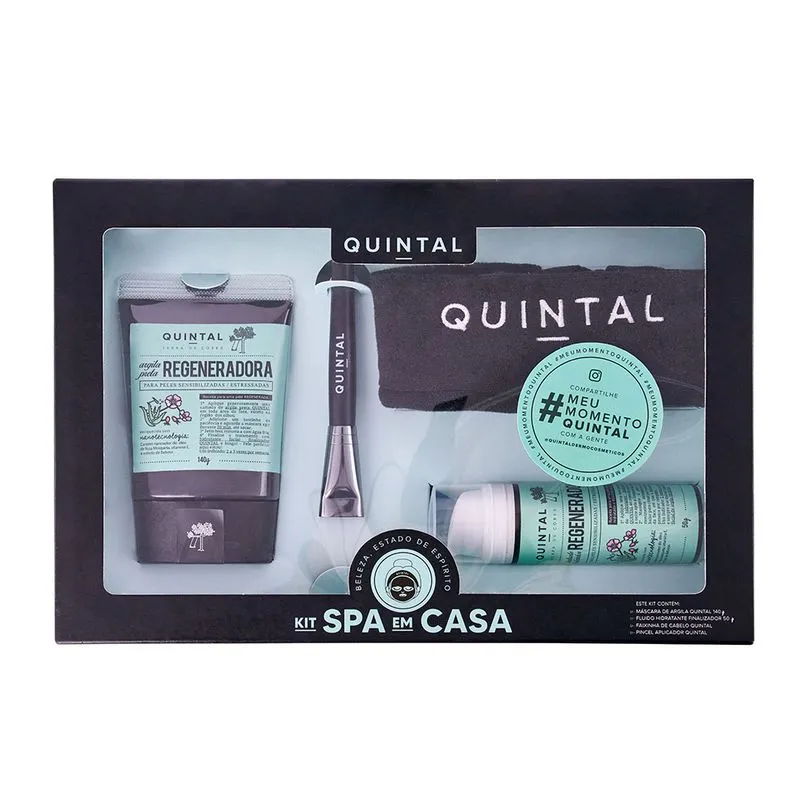 Quintal Regenerador Kit – Máscara de Argila + Fluido + Pincel + Faixa Kit