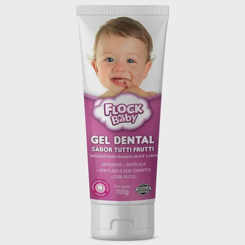 Gel Dental Infantil Flock Baby Sem Fluor 100g