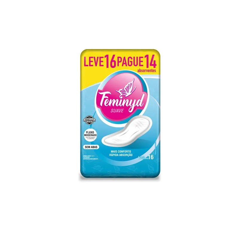 Feminyd Absorvente Suave Leve 16 Pague 14 X 16