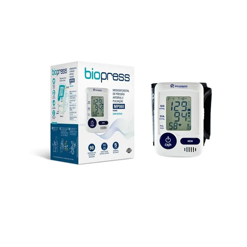 Aparelho De Pressão Digital Pulso Biopress Mp060