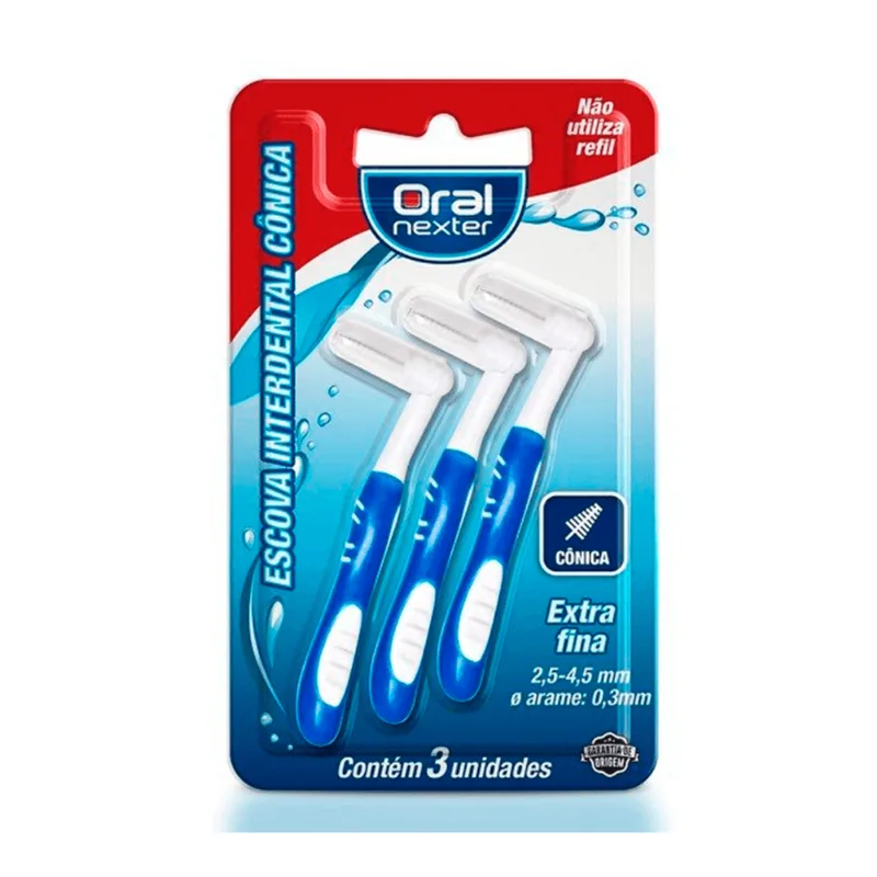 Escova Interdental Cônica Oral Nexter Extra Fina 3 Unidades