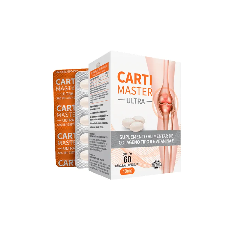 Carti Master Ultra Colágeno Tipo II e Vitamina E 60 Cápsulas